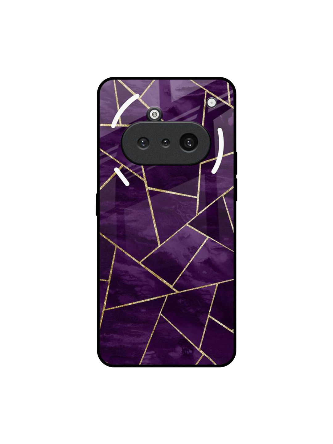 QRIOH Unisex Nothing Phone 3a Geometric Purple Impact Resistant Glass Back Case