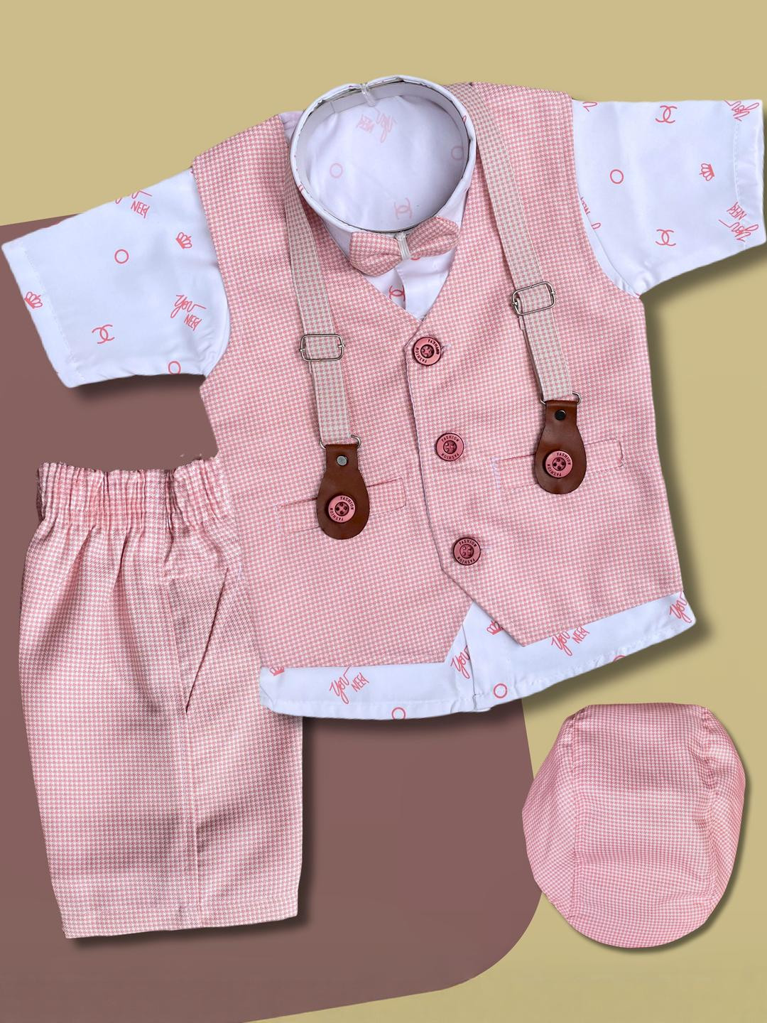 Qutie Ninja Boys 3 Piece Suit Set with Bow Tie