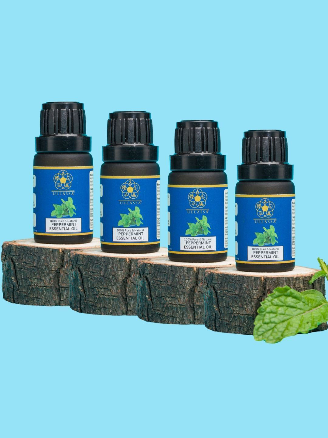 ULLASSA Set Of 4 Peppermint Essential Oil - 10 ml Each