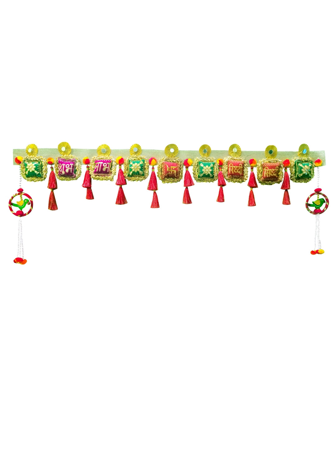 Nutts Pink & Green Shubh Labh Cushion Bandhanwar Festive Decor
