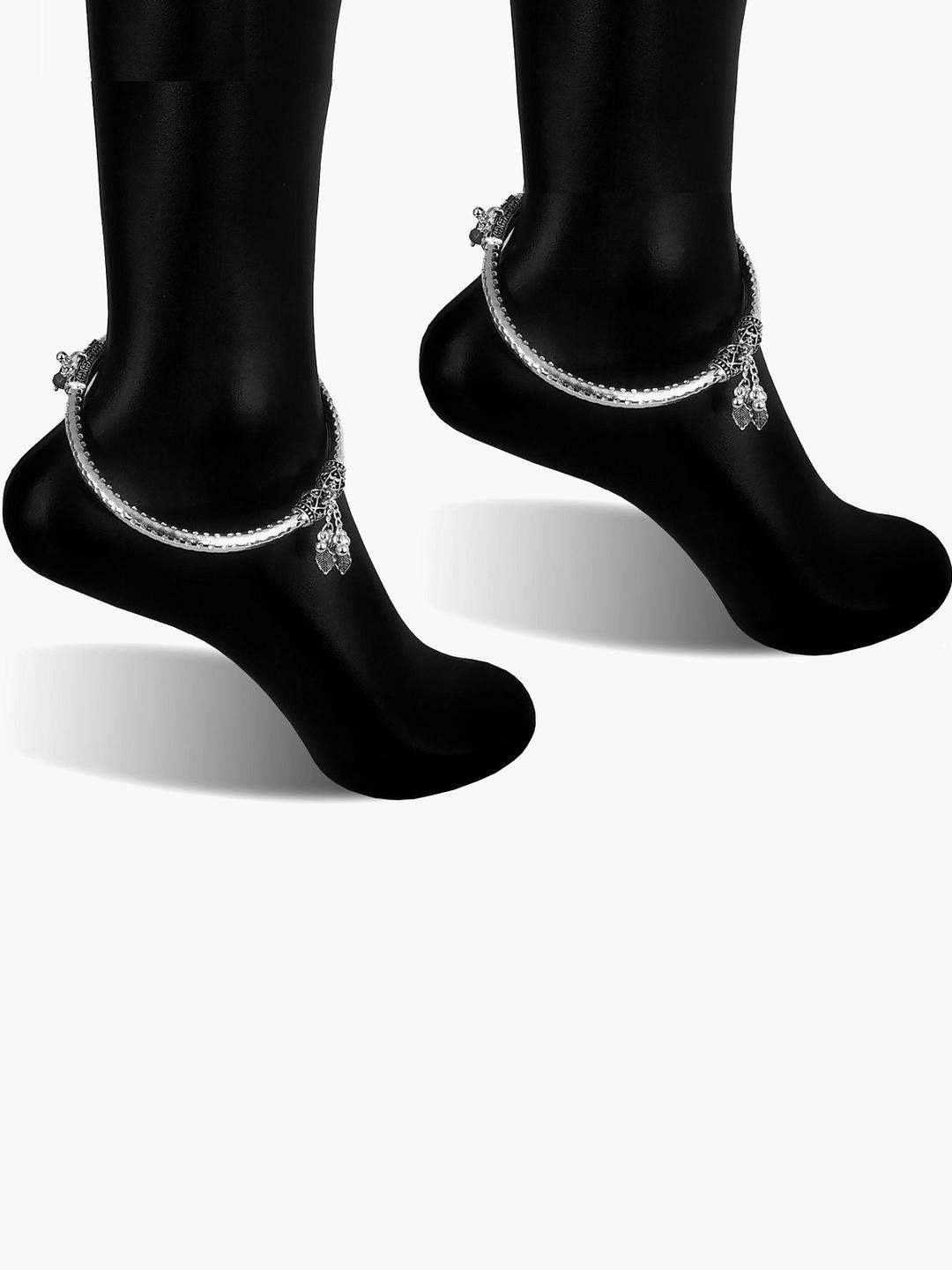 Airtick Silver Alloy Silver-Plated Anklet