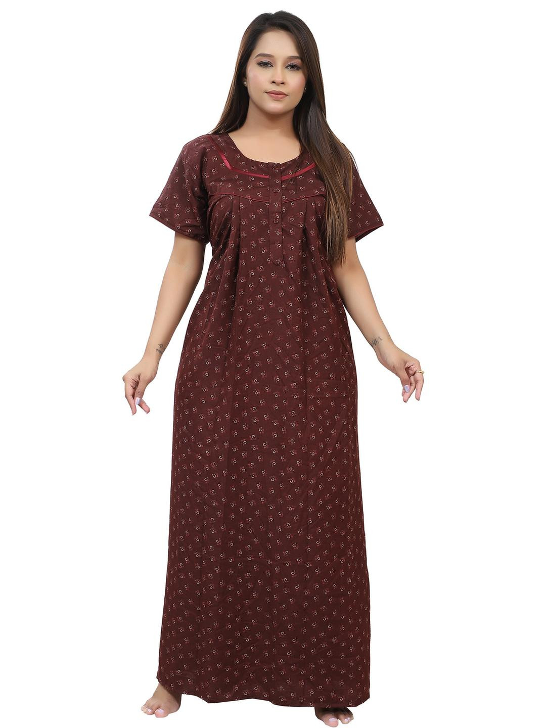 NIGHTFAB Coffee Brown Maxi Nightdress