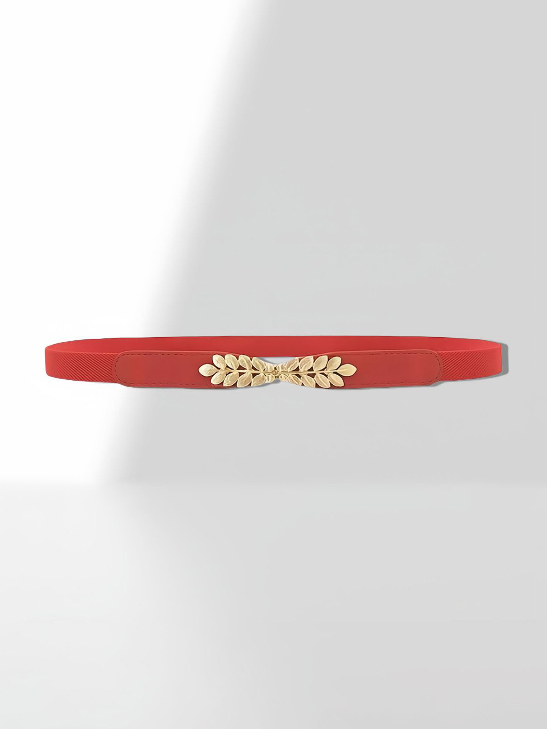 Fabme Women Leaf Design Stretchy Slim Belt