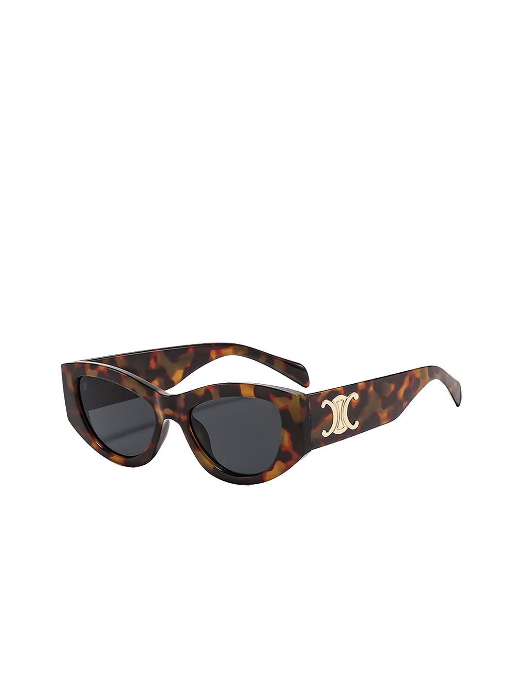LULU & SKY Women Tortoise Shell Retro Angular Cateye Sunglasses STY-3948-LEOPARD GRAY
