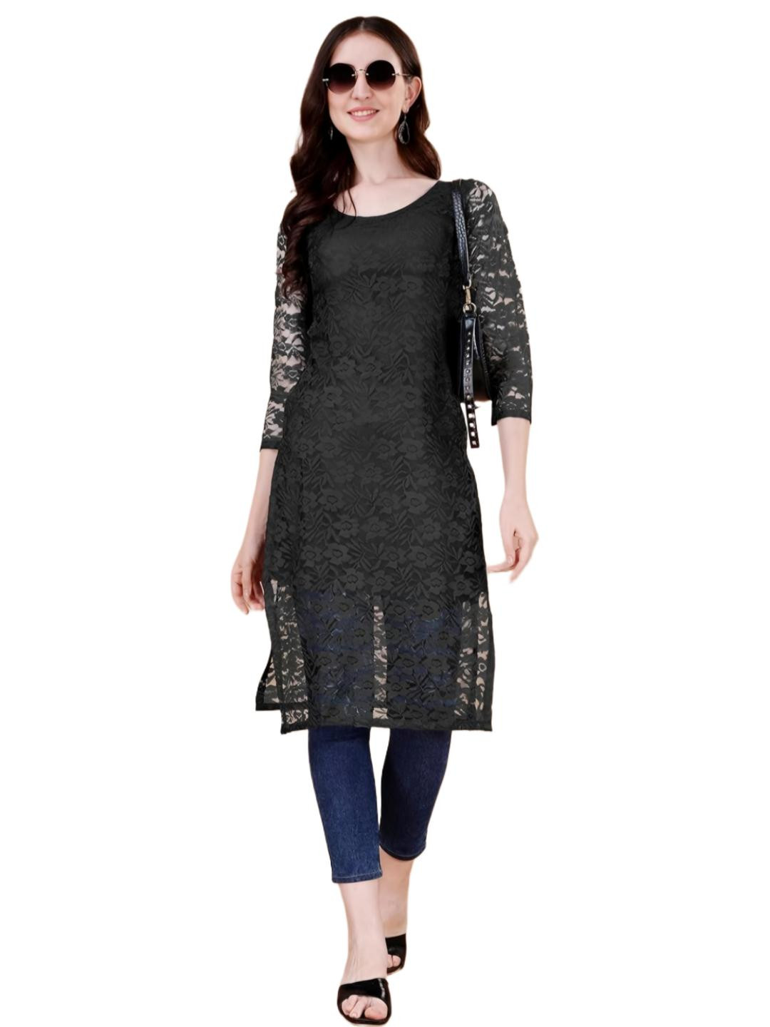 Coft Women Net Straight Kurtis