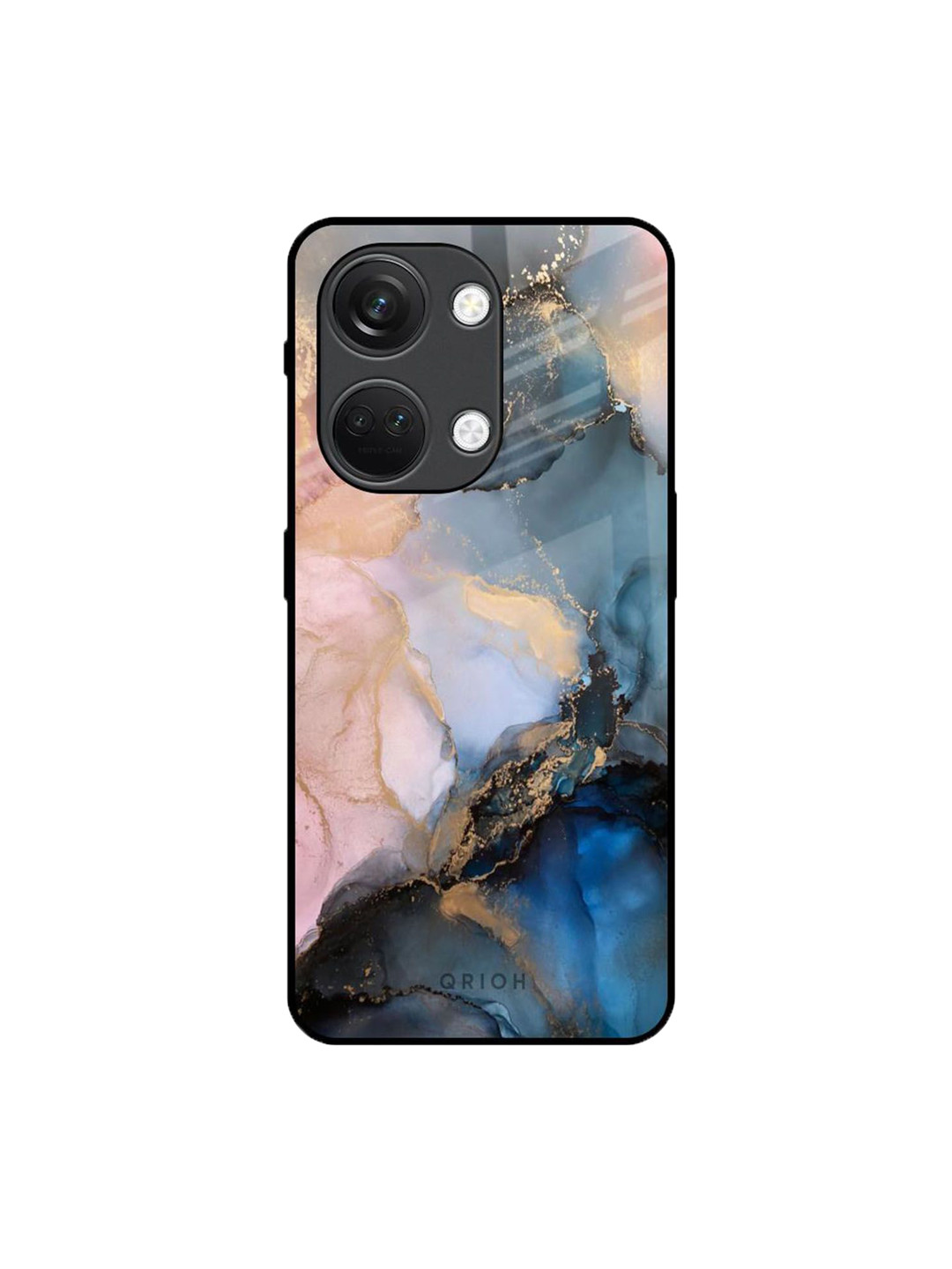 QRIOH Marble Ink Printed Sleek & Lightweight Silicone OnePlus Nord 3 5G Glass Back Case