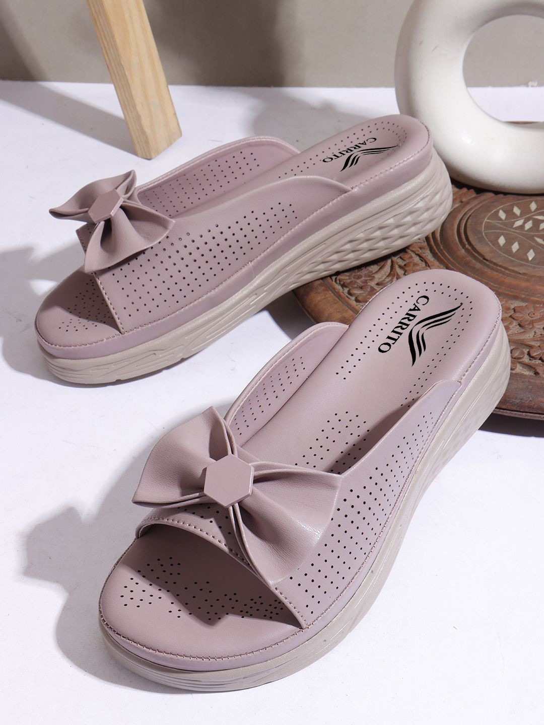 carrito Women Wedge Sandals with Bows
