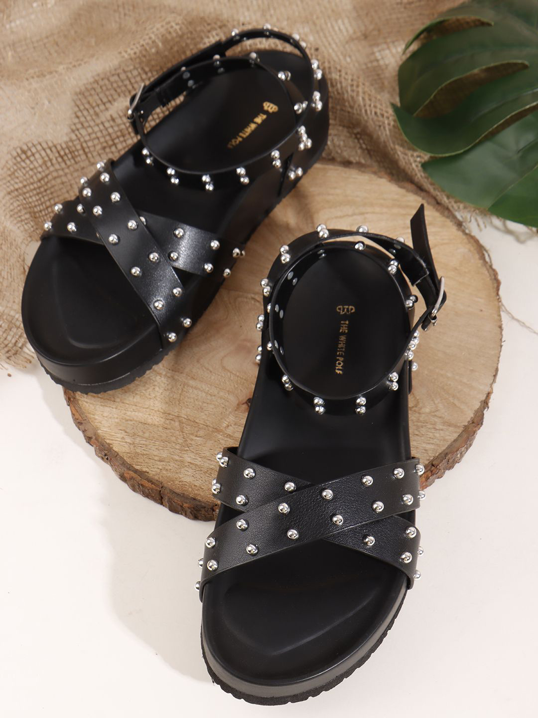 THE WHITE POLE Women Easy to Wear Perfect Fit Flat Sandals