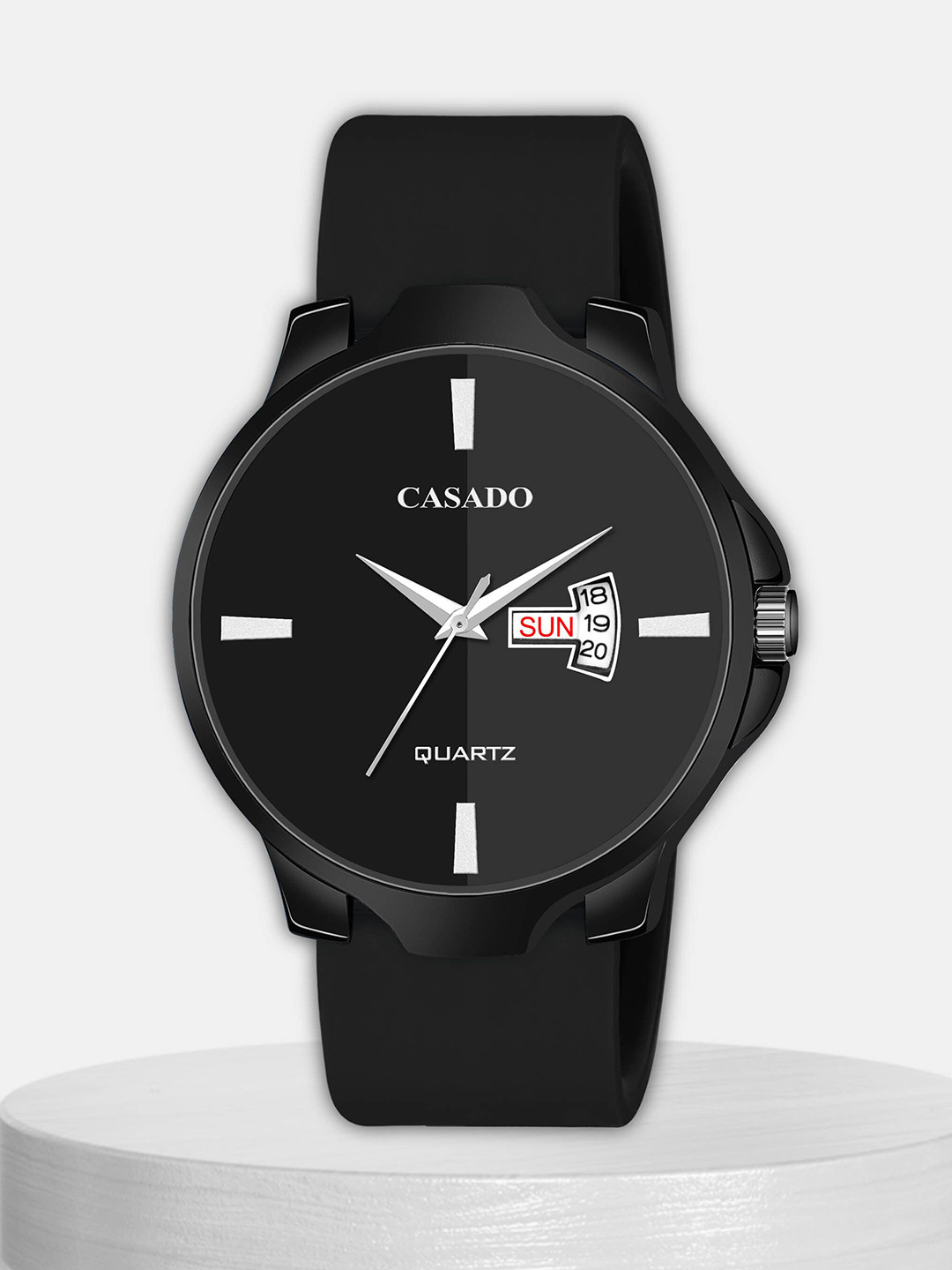 CASADO Men Round Dial & Straps Analogue Watch CD-641-BLACK-BLACK-DD