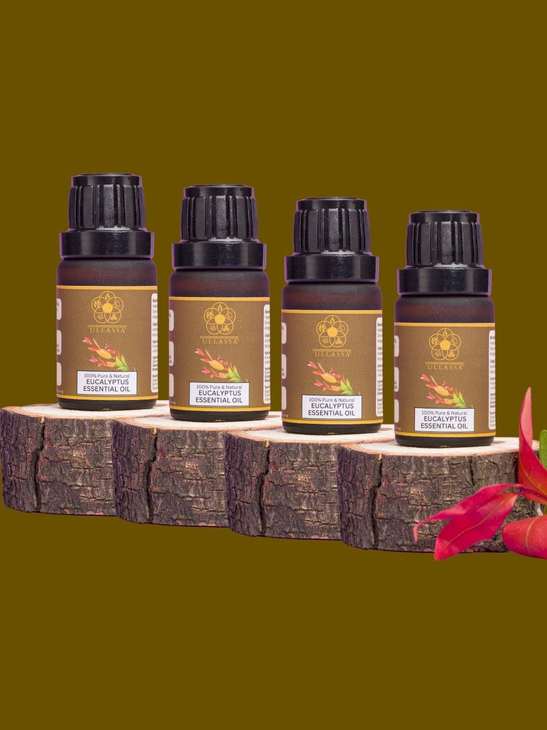 ULLASSA Set Of 4 Eucalyptus Essential Oil- 10 ml Each