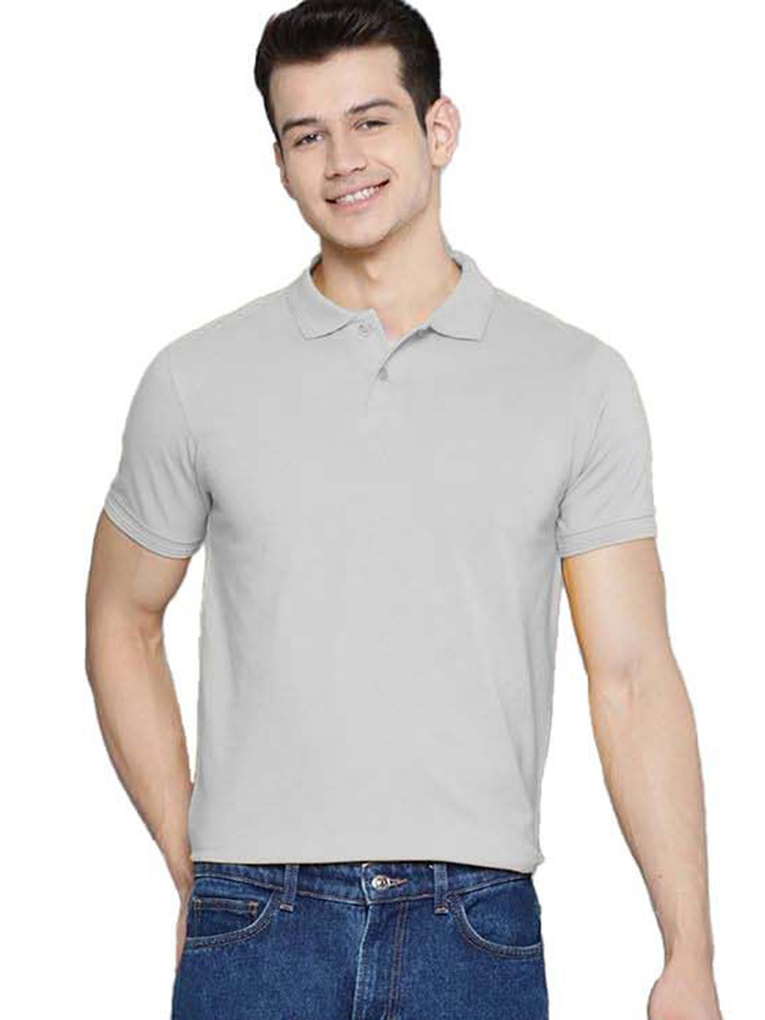 Men's Pack of 2 Solid Polo Collar Regular Fit T-shirts