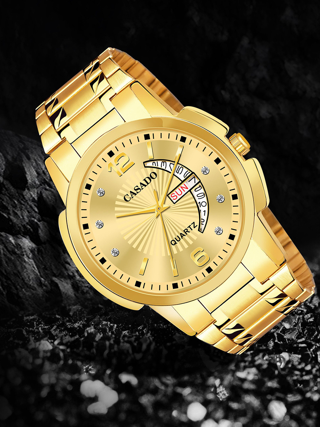 CASADO Men Stainless Steel Bracelet Style Straps Analogue Watch 632-GOLD-GOLD-BRACELET