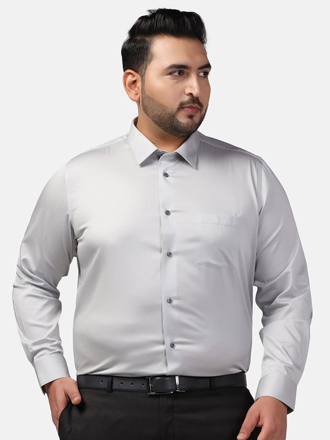 Blackberrys Plus Size India Slim Fit Spread Collar Pure Cotton Formal Shirt