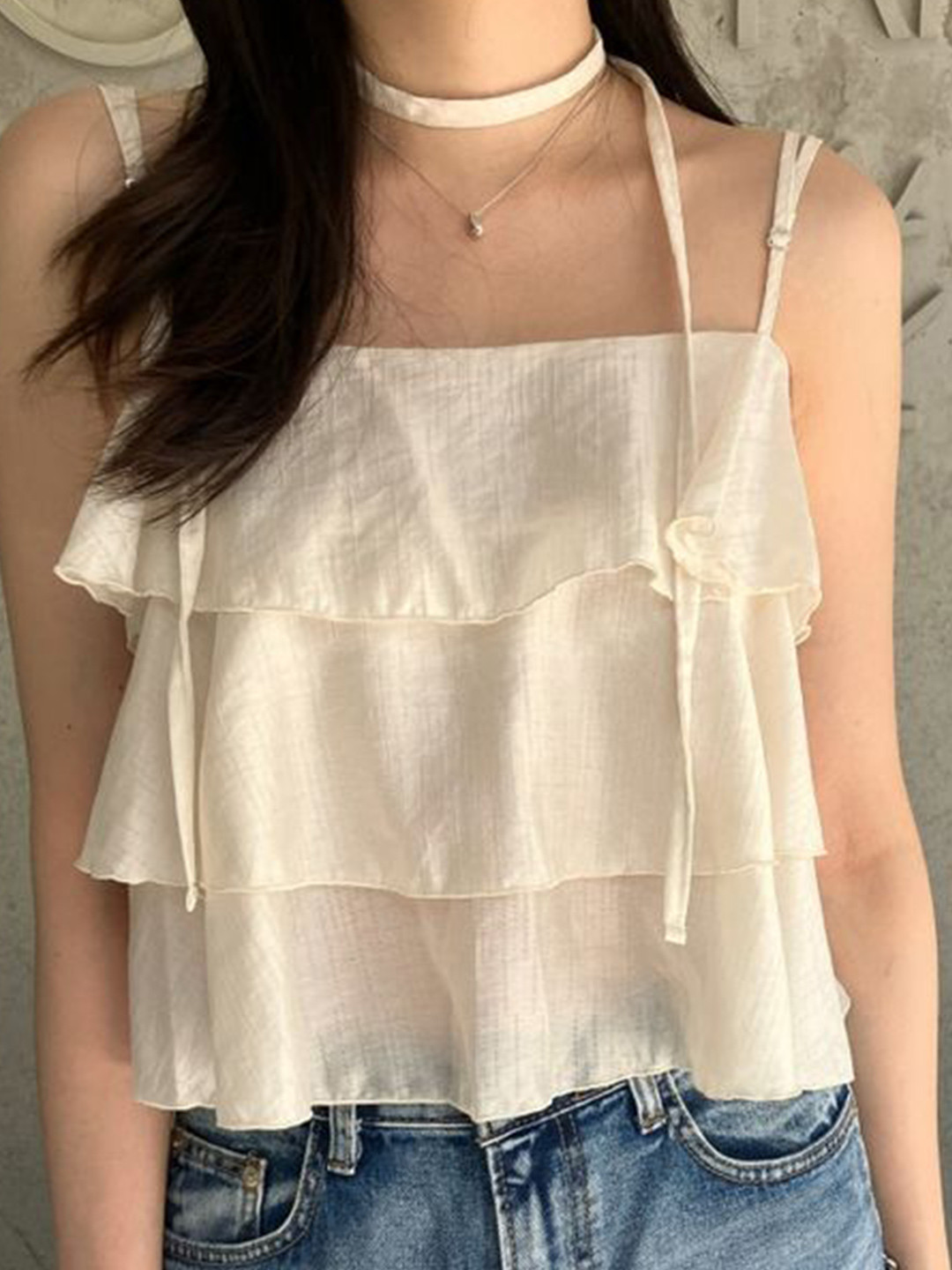 LULU & SKY Layered Square Neck Sleeveless Top