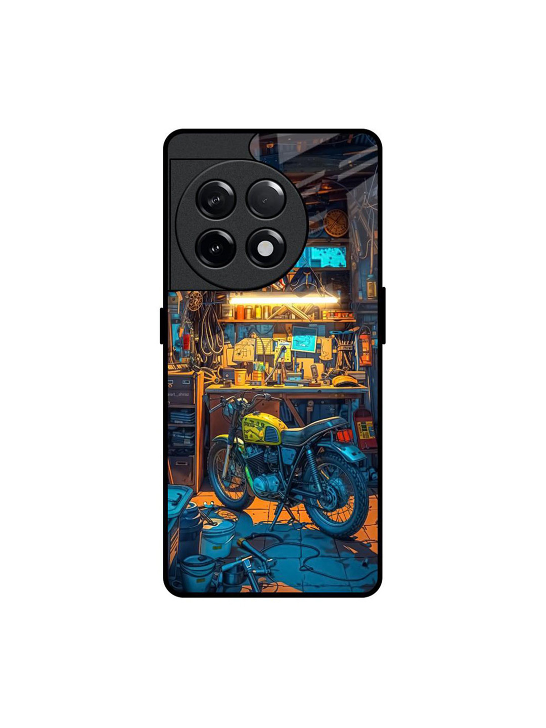 QRIOH Graphic Printed Sleek & Lightweight Silicone OnePlus 11R 5G Glass Back Case