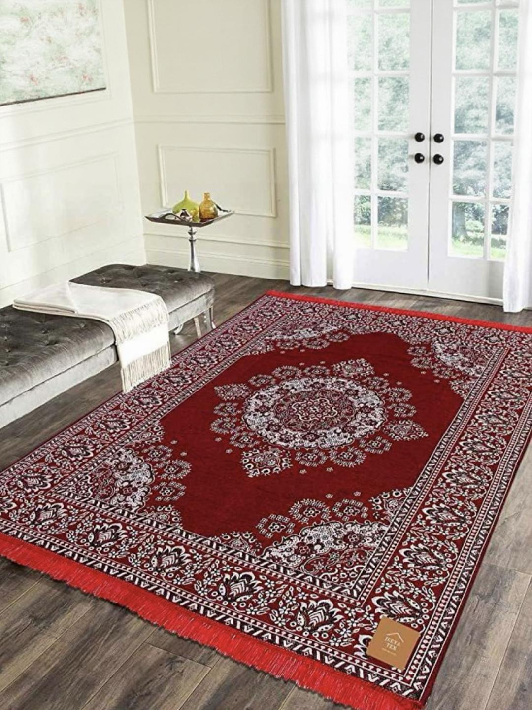 THE FRESH LIVERY Multicoloured Abstract Cotton Carpet