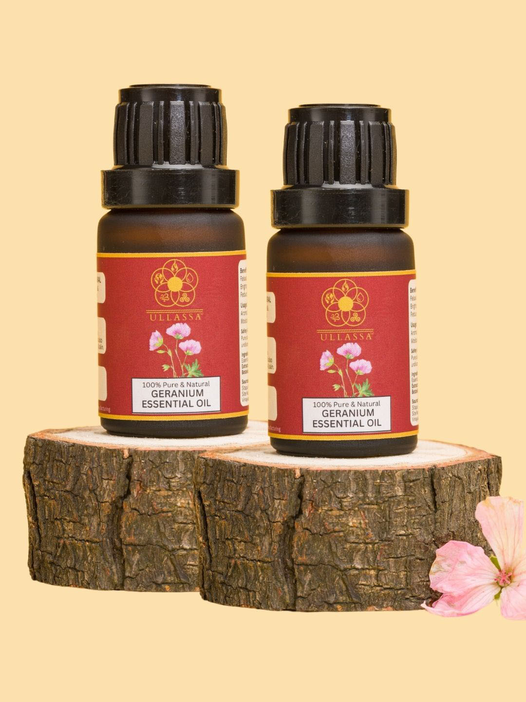ULLASSA Set Of 2 Geranium Essential Oil For Skin Brightening & Cellulite - 10 ml Each