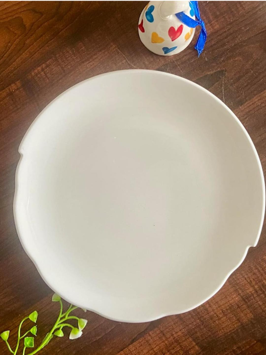 ALTAICA Porcelain White Ceramic Platter