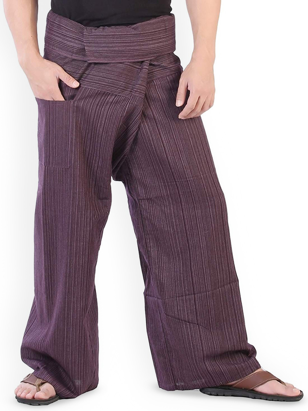 WHITEWHALE Men Striped Fisherman Lounge Pants