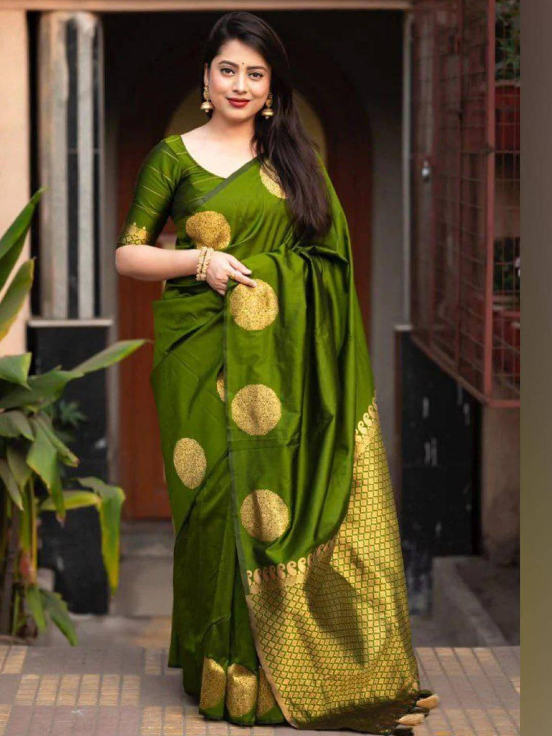 CaniBani Multi Silk Blend Banarasi Sarees
