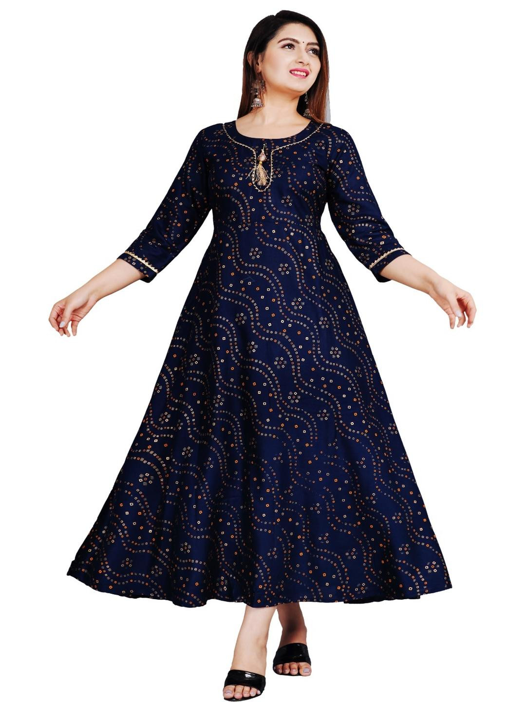 SMIEN Women Viscose Rayon Anarkali Kurtis
