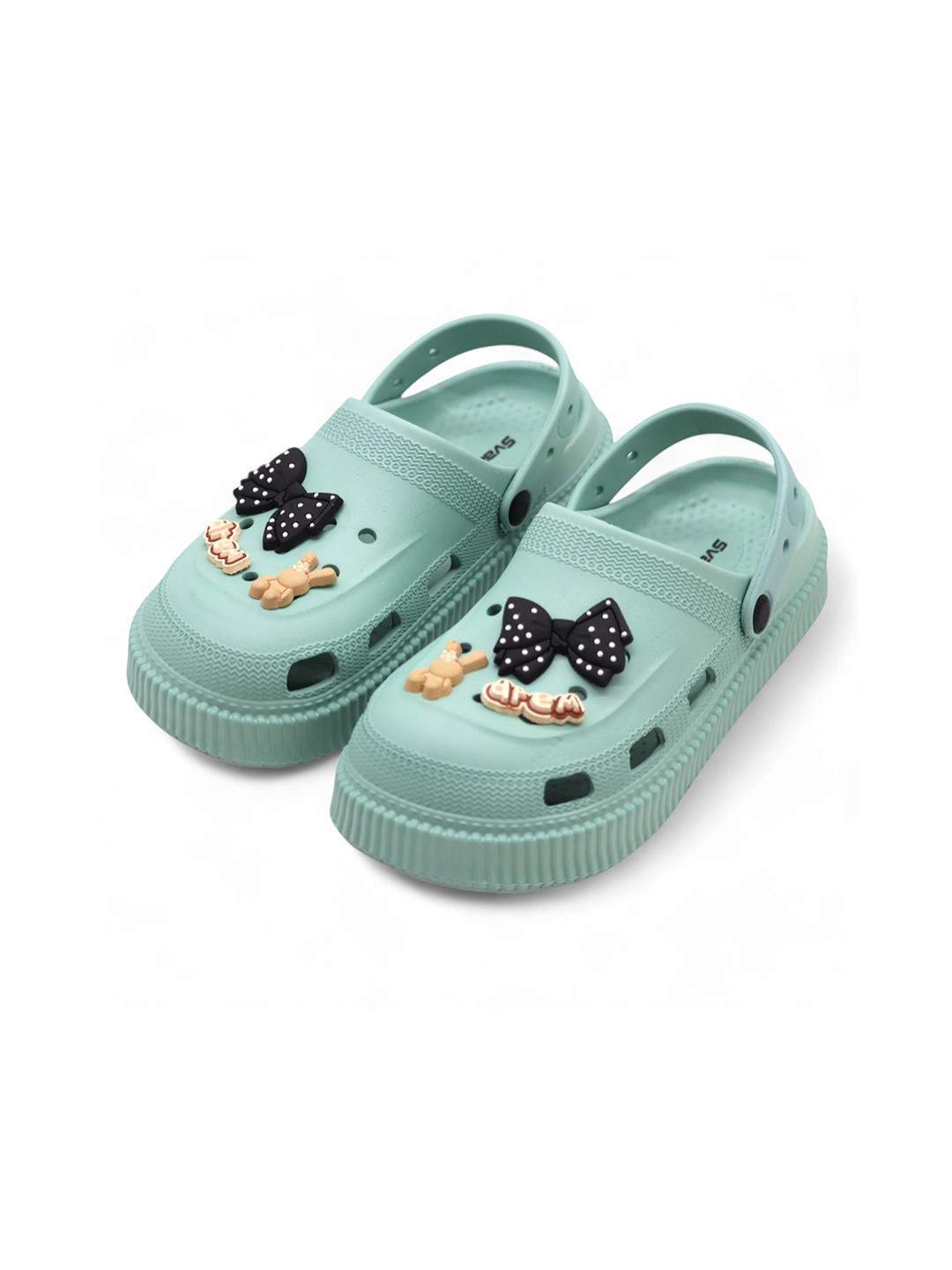 Svaar Women Clogs with Bow & Teddy Charms