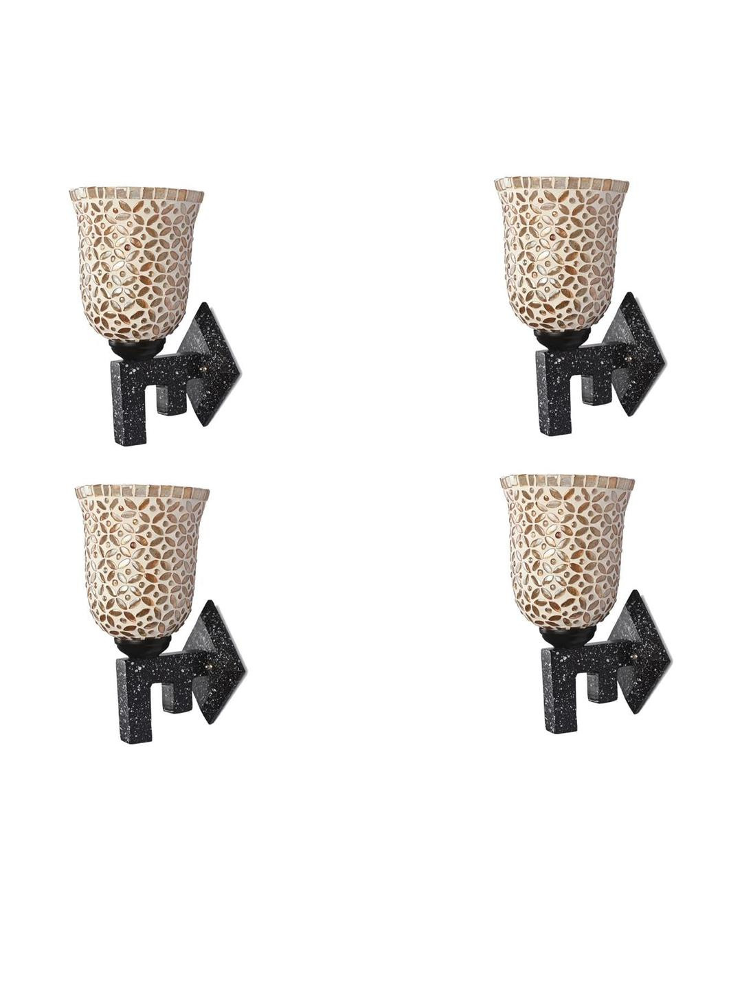 SOMIL Gold Glass Cylinder Printed Wall Lamps