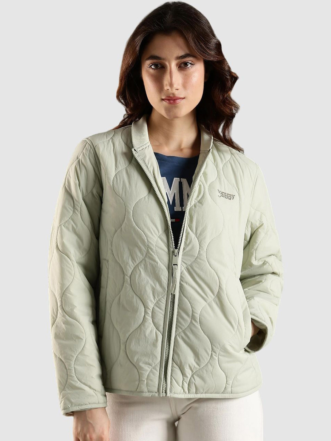 Tommy Hilfiger Europe Women Regular Fit Baseball Collar Quilted Jacket