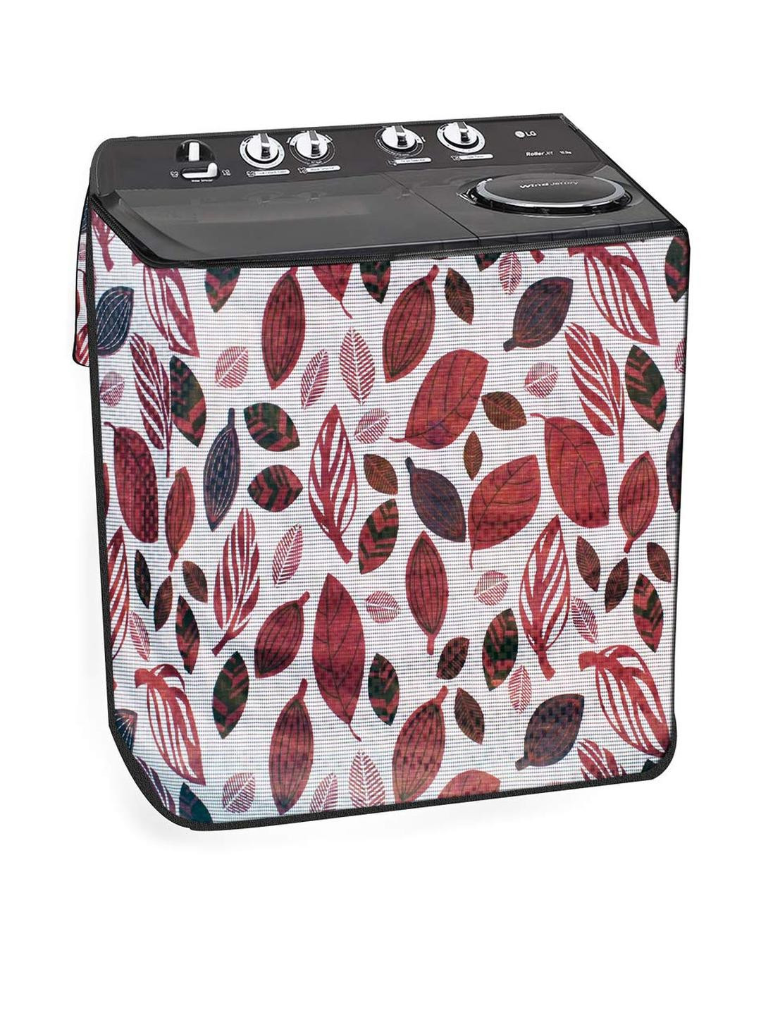 The Furnishing Tree Washing Machine Cover Ditzy Pattern White Compatible for Whirlpool 10.5Kg Semi-