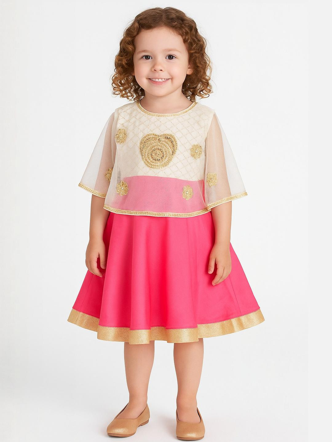 Kids Poncho Dress Dress for Girls Pink