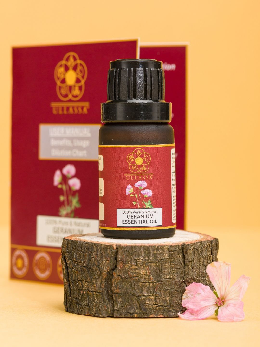 ULLASSA Geranium Essential Oil For Skin Brightening, Scars & Cellulite- 10 ml