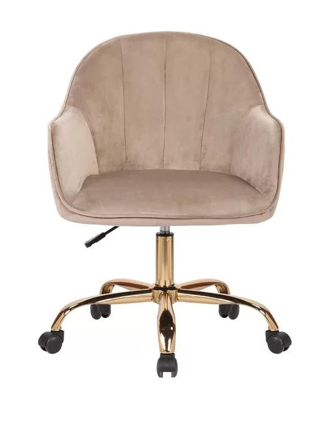 DOE BUCK Brown Velvet Finish Adjustable Office Chair