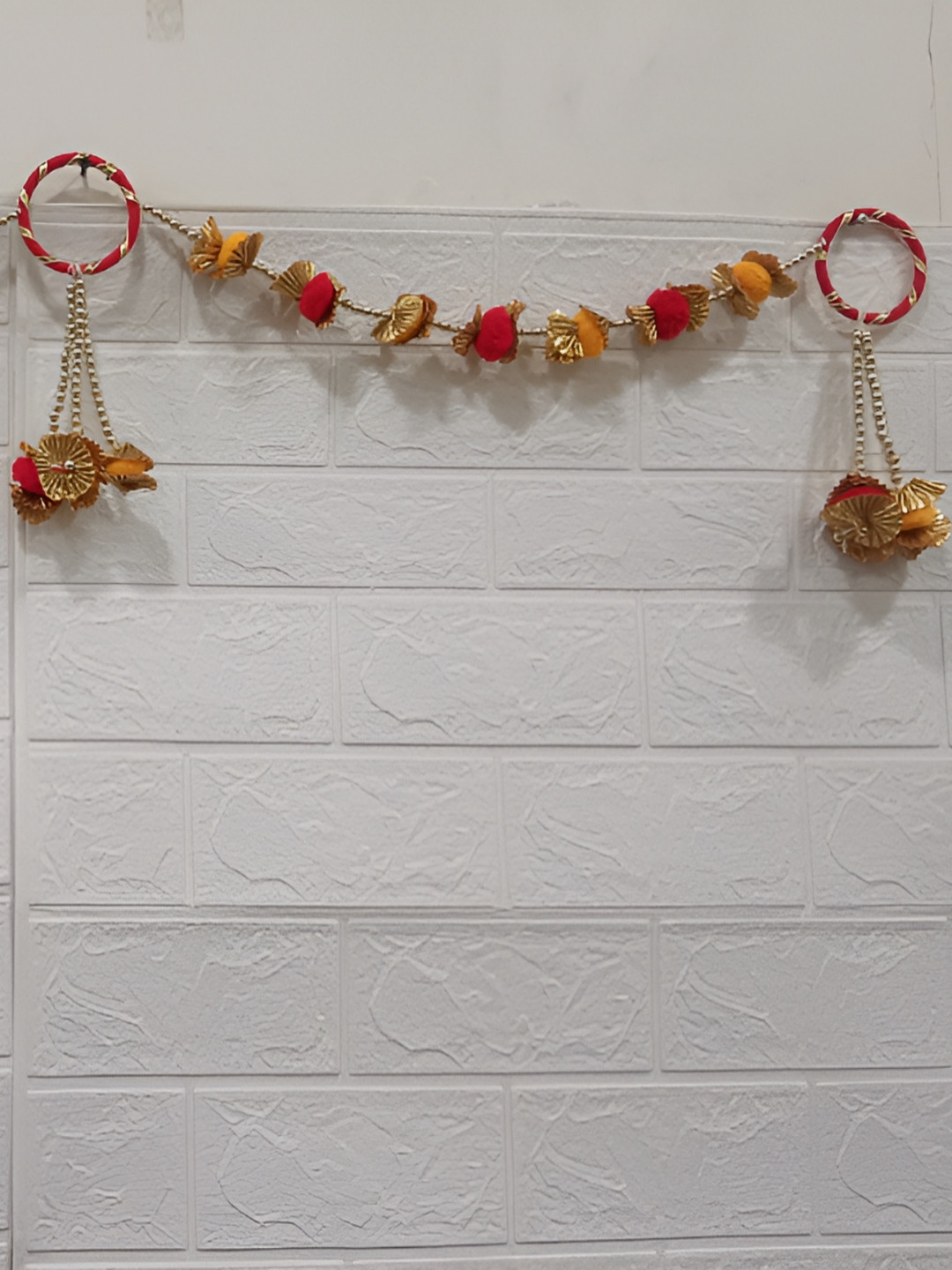 Nutts Red & Yellow Pompom Bangle Bandhanwar Festive Decor