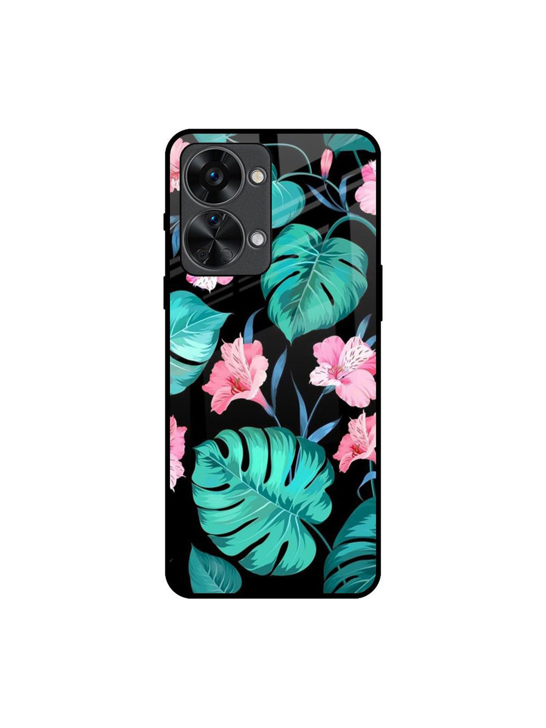 QRIOH Tropical Leaves Floral Printed Oneplus Nord 2T Silicone Mobile Back Case