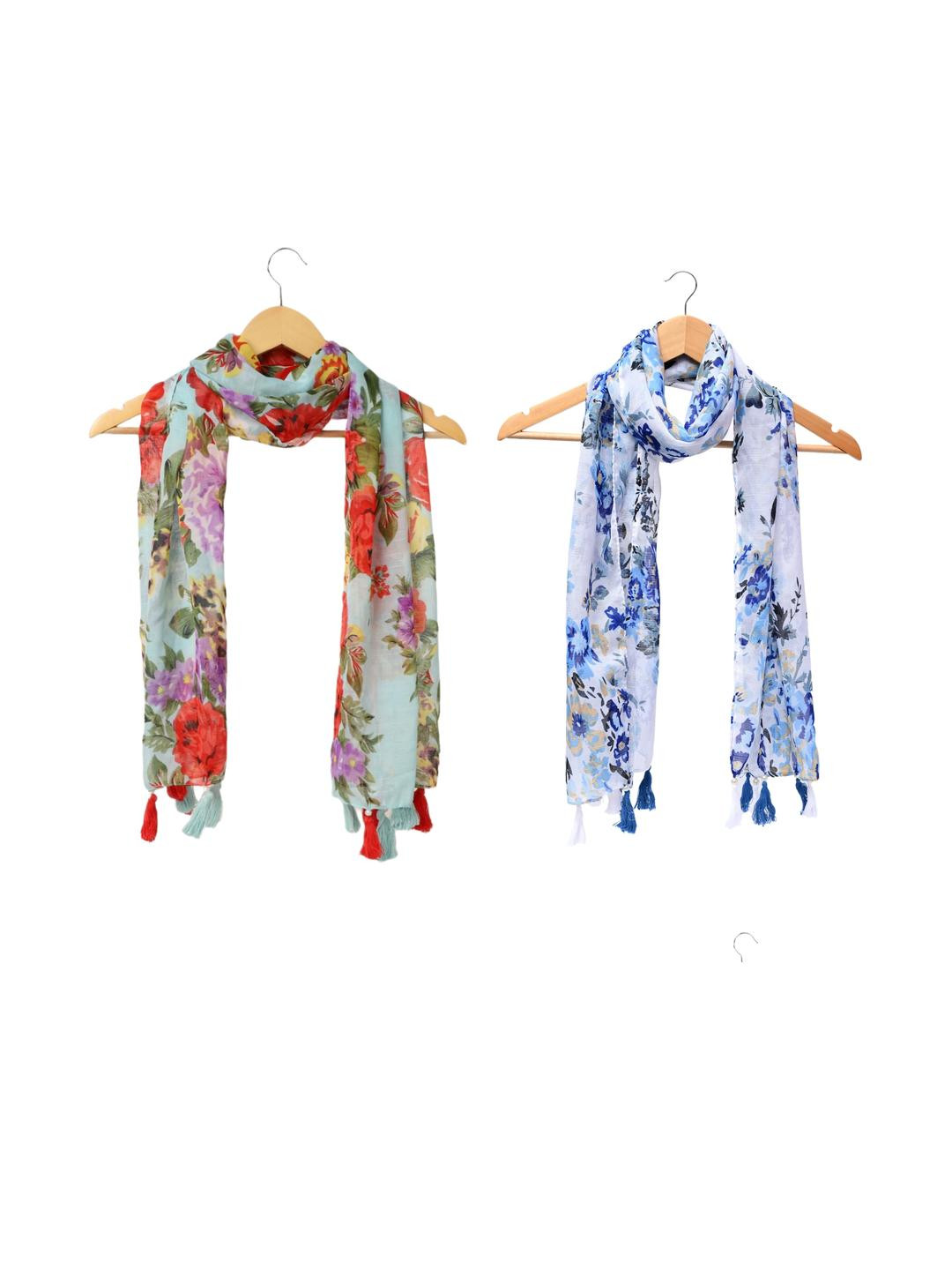 StoleVilla Women Pack Of 6 Floral Chiffon Stoles