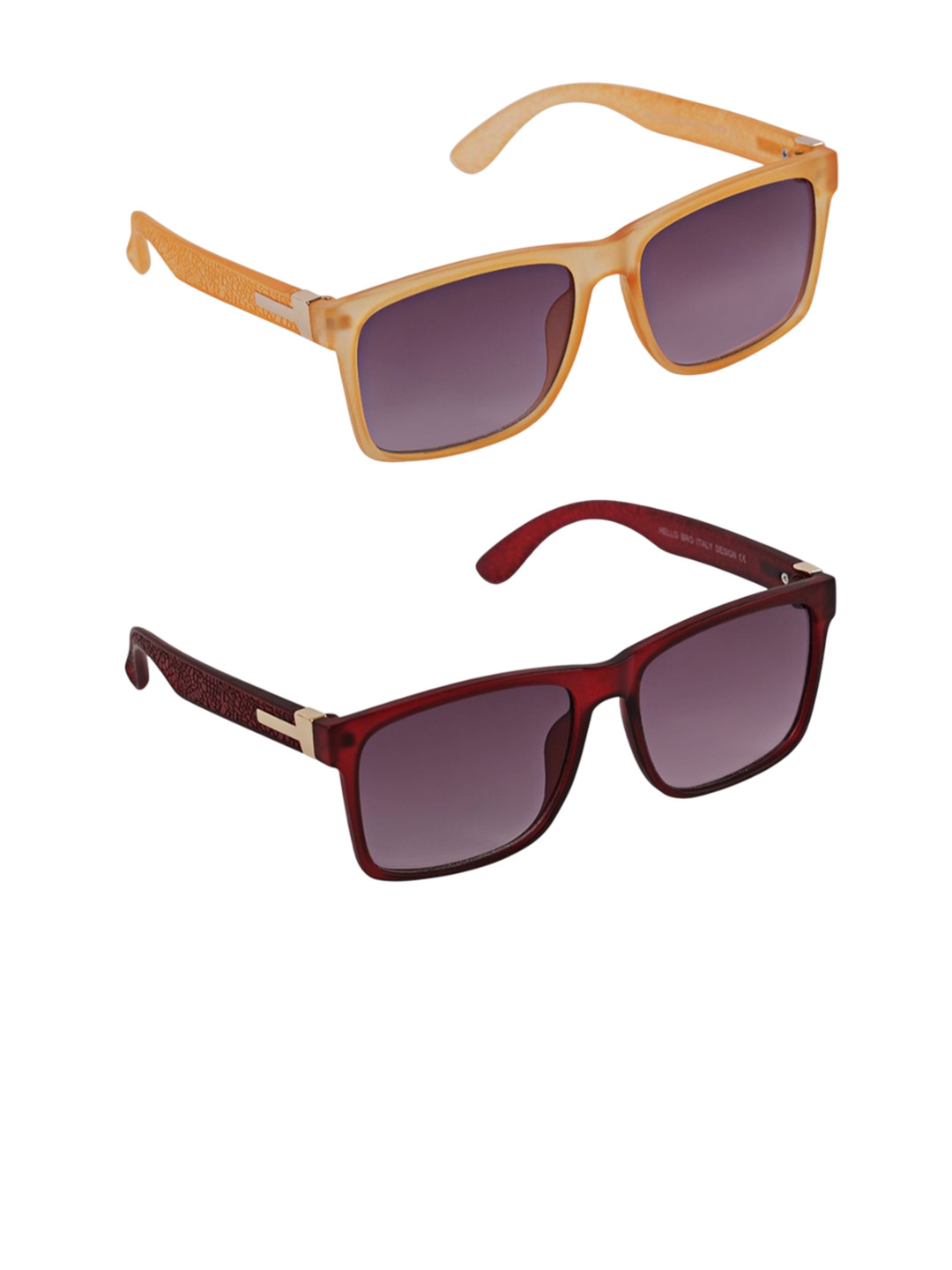 DukieKooky Kids Pack of 2 Square Sunglasses with UV Protected Lens