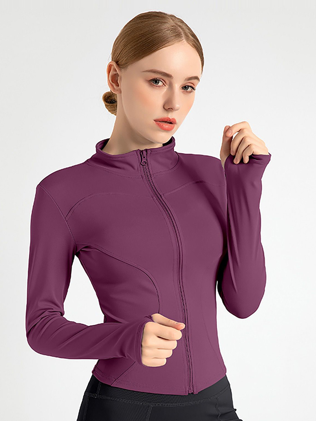 HRX by Hrithik Roshan Women High Neck Sports Sweatshirts With Zip Detail