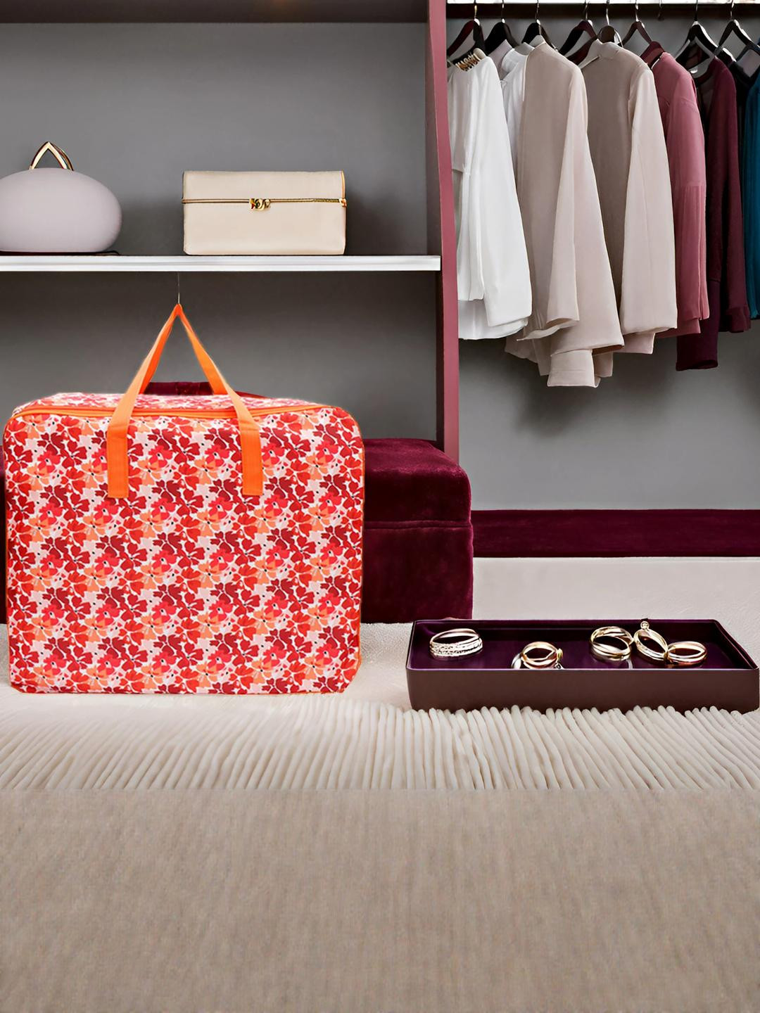 AMAK INC Orange Fabric Wardrobe Organisers