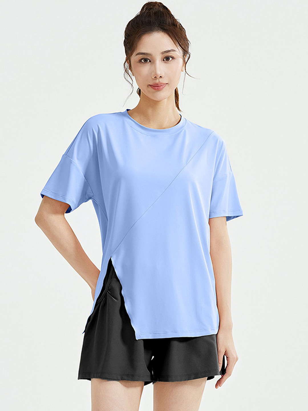 LULU & SKY Blue and Black Activewear Co-Ords