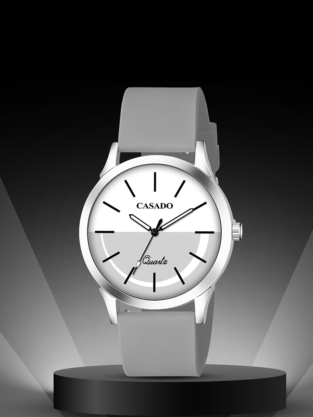 CASADO Men Round Dial & Regular Straps Analogue Watch CSD-650-WHITE-GREY