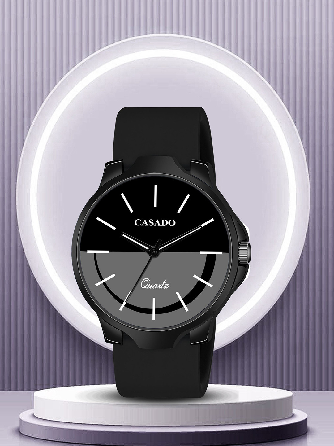 CASADO Men Round Dial & Regular Straps Analogue Watch CSD-649-BLACK-BLACK