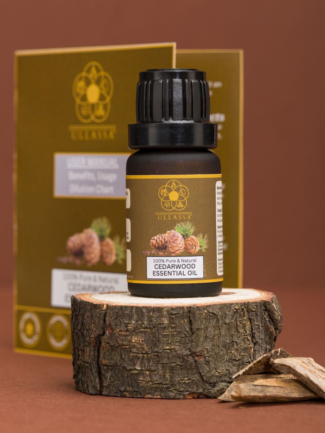 ULLASSA Cedarwood Essential Oil For Meditation Sleep Muscle & Joint Comfort - 10 ml