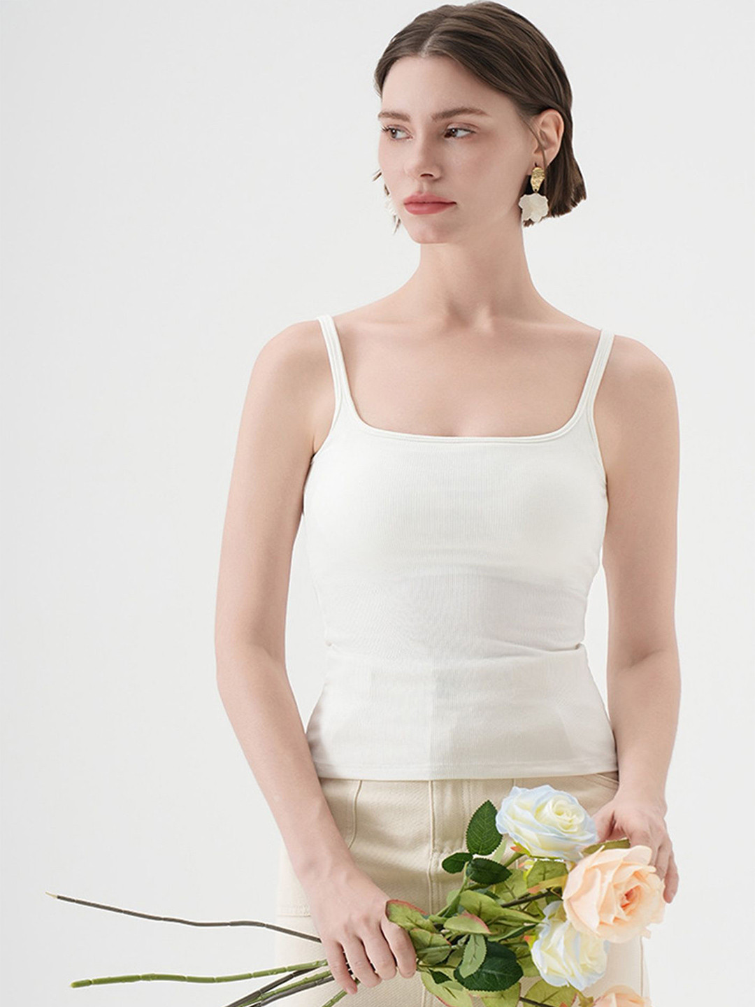 LULU & SKY Wome Ribbed Padded Camisole Top