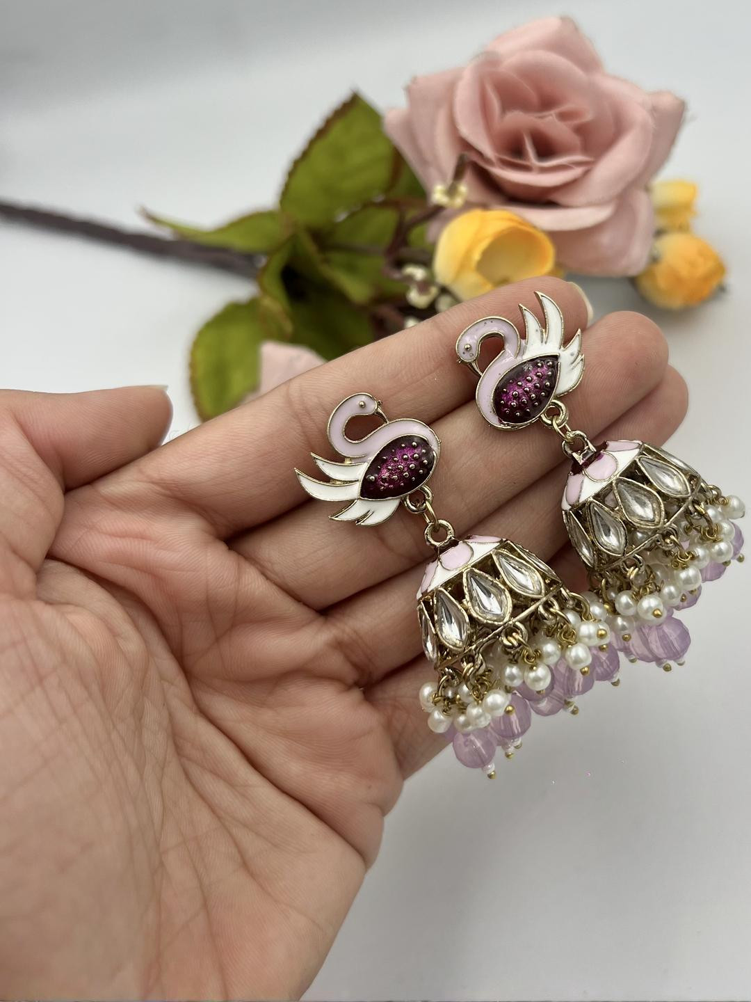 Fashion Theme Gold-Plated Brass Jhumkas Earrings