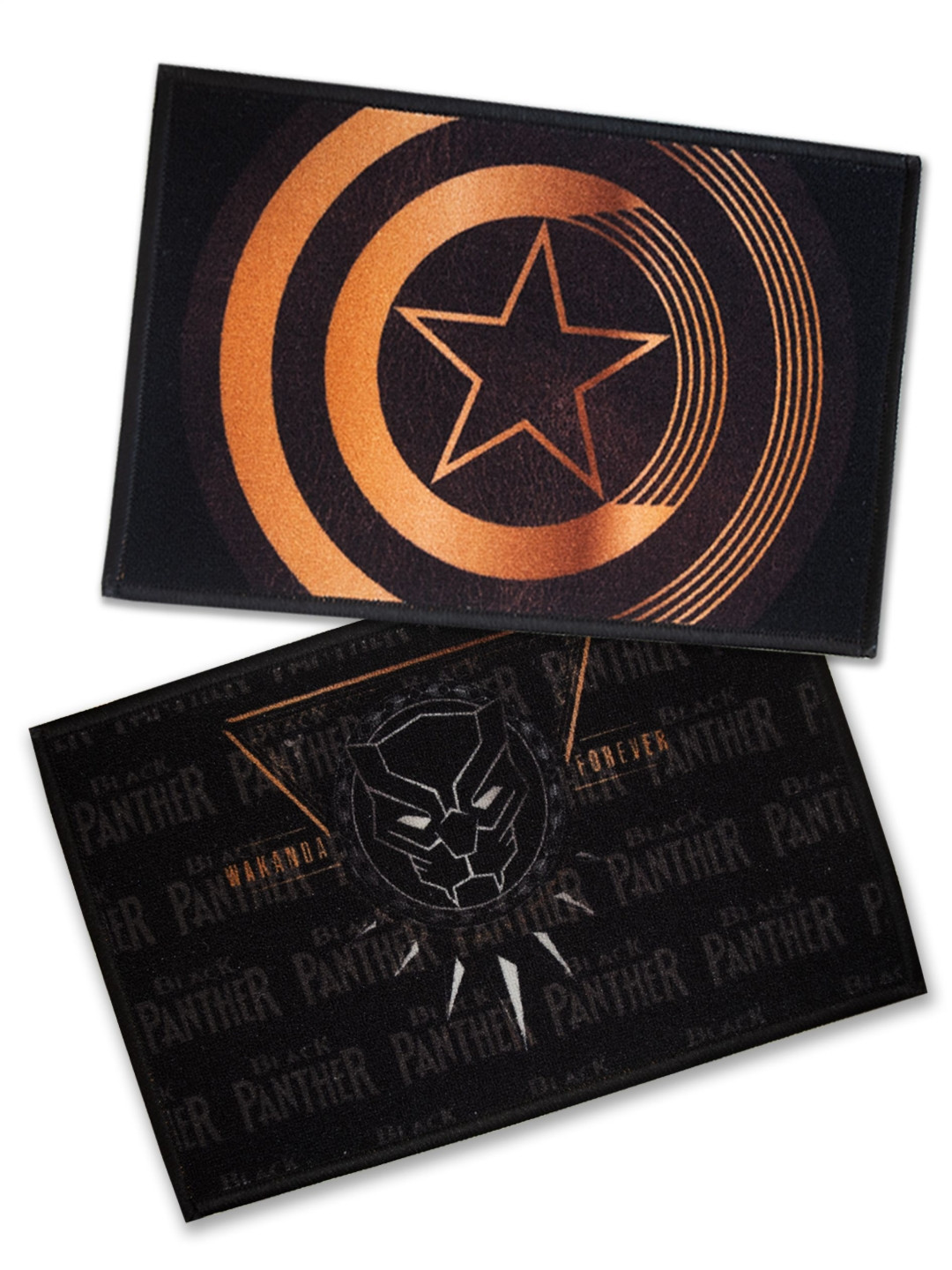 Athom Living 2-Pcs Black & Brown Marvel Printed Anti-Skid Doormat