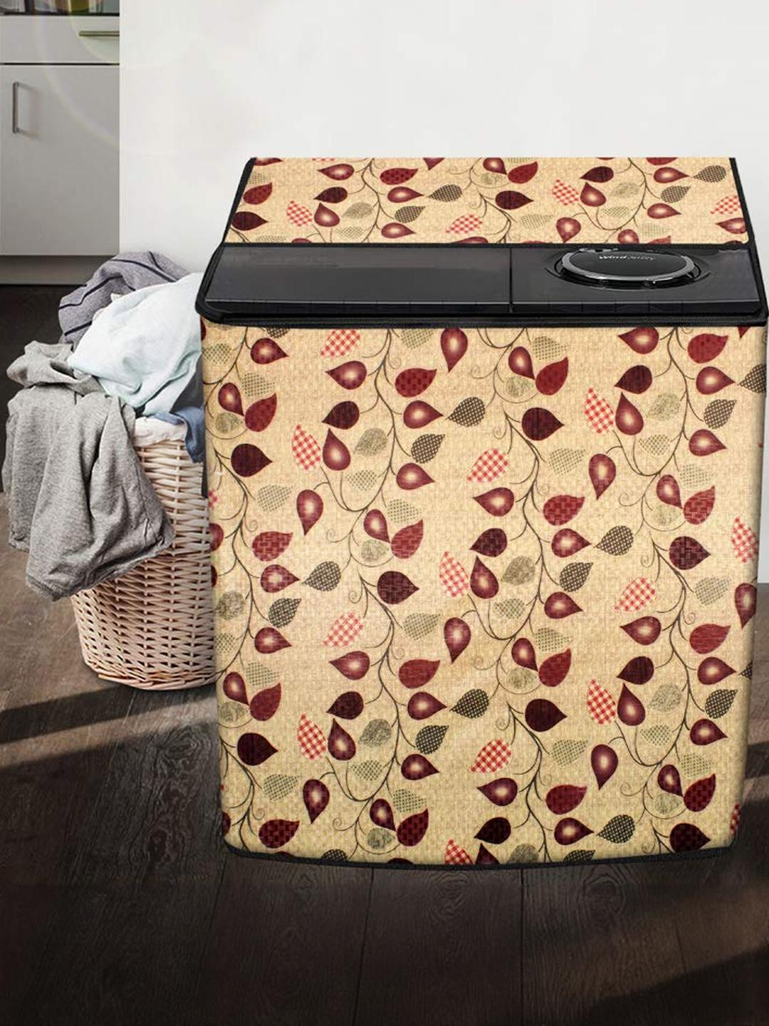 The Furnishing Tree Washing Machine Cover Petals Pattern Yellow Compatible for Whirlpool 7.5 Kg Sem