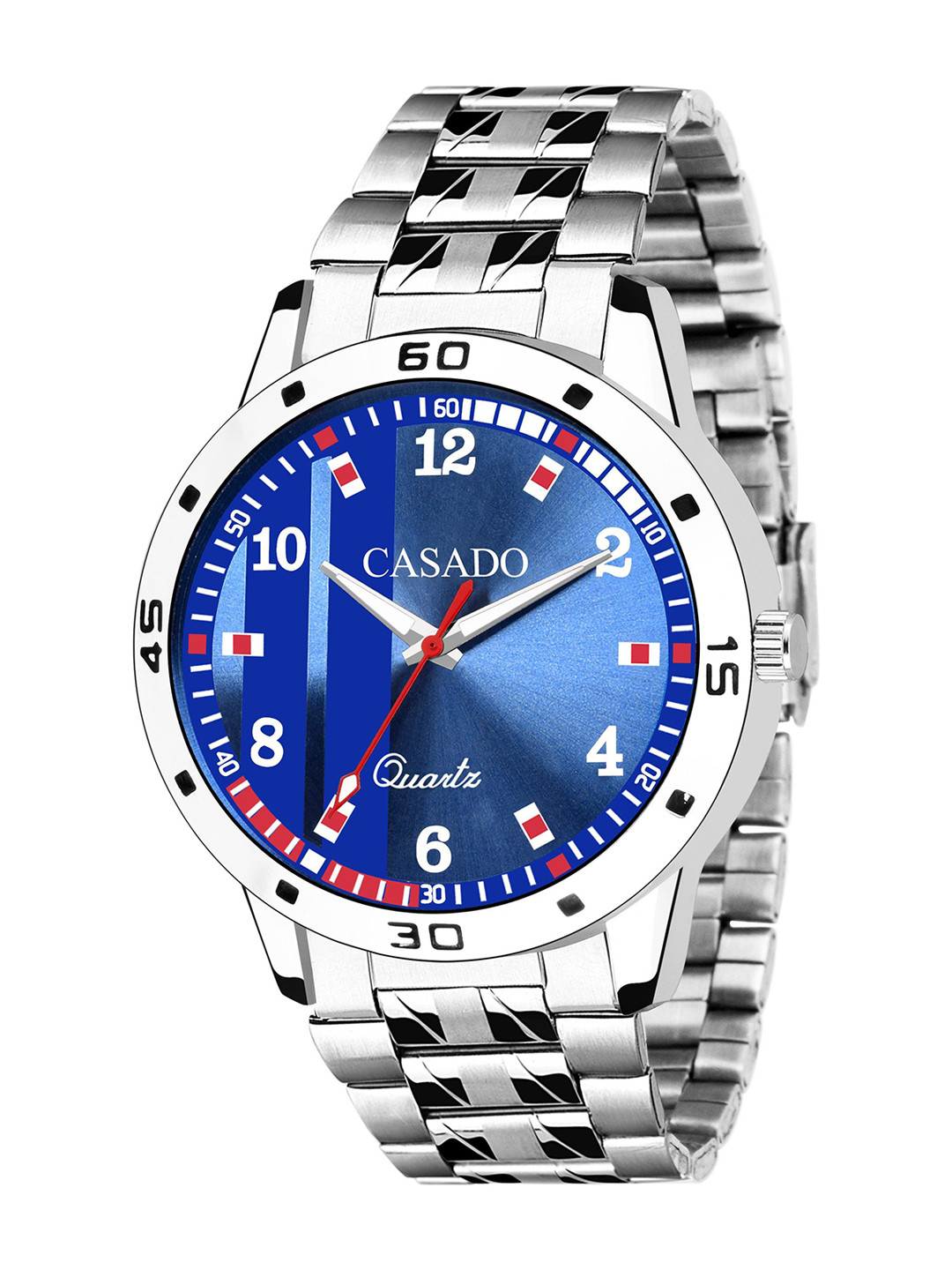 CASADO Men Printed Dial & Stainless Steel Bracelet Style Analogue Watch CSD-1116-BLU-SIL