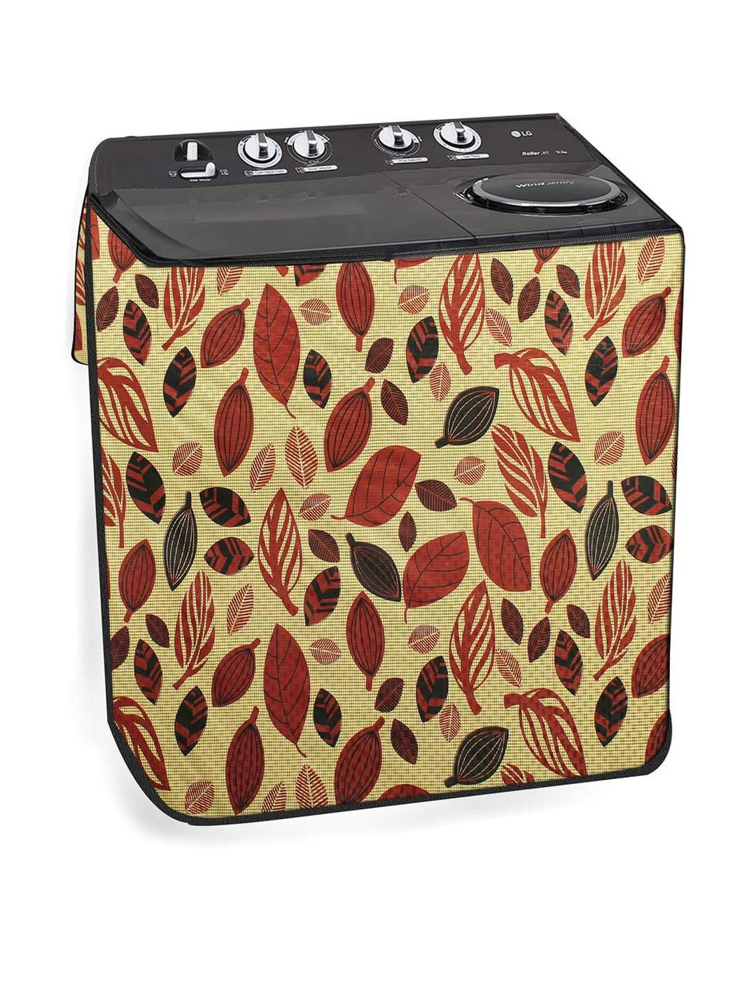 The Furnishing Tree Washing Machine Cover Ditzy Pattern Yellow Compatible for Whirlpool 11 Kg Semi-