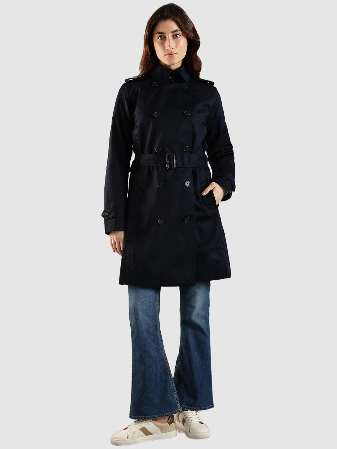 Tommy Hilfiger Pure Cotton Double-Breasted Trench Coat