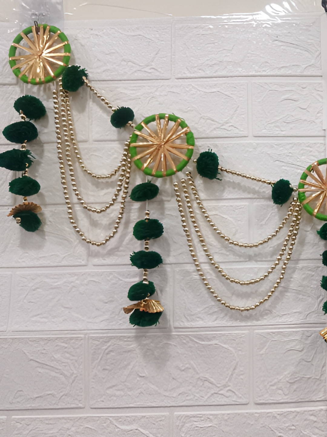 Nutts Green Pompom With Jaal Bangle Bandhanwar Festive Decor